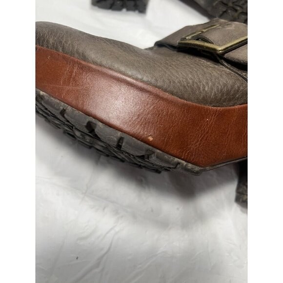 Kork Ease Sagano  Brown Leather Block Heel Clog Mule Shoes Boho - Picture 15 of 16